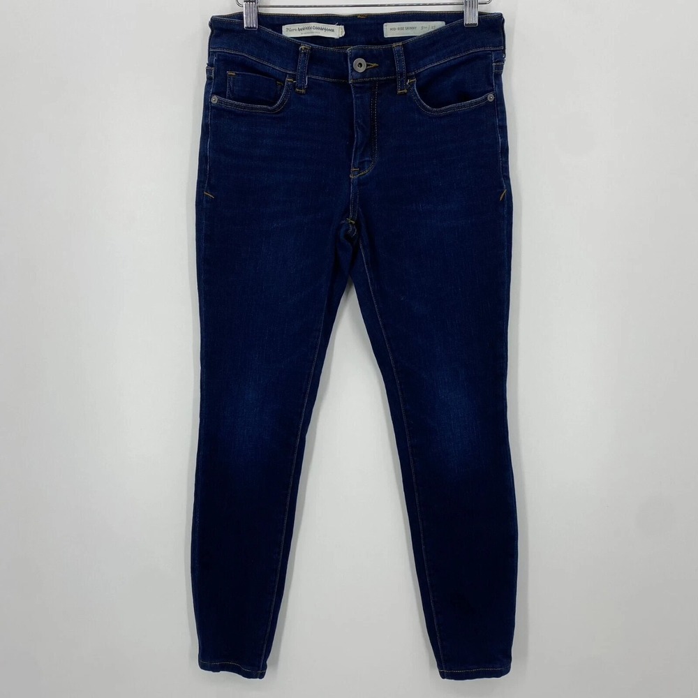 Pilcro Jeans Women's‎ Size 27 Blue Mid-Rise Skinny Dark Wash Stretch